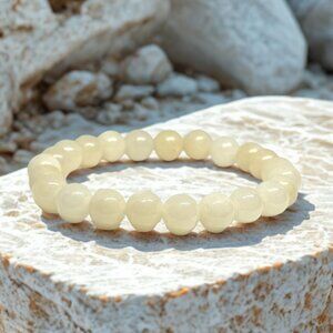 Honey Calcite Gemstone Bracelet 8MM | Handmade Crystal Healing Jewelry